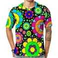 thumbnail image 1 of T Shirt For Men Flower Power Vintage 60s 70s Hippie Print Vintage Short Sleeve Casual Tshirt Hot Ori, 1 of 6