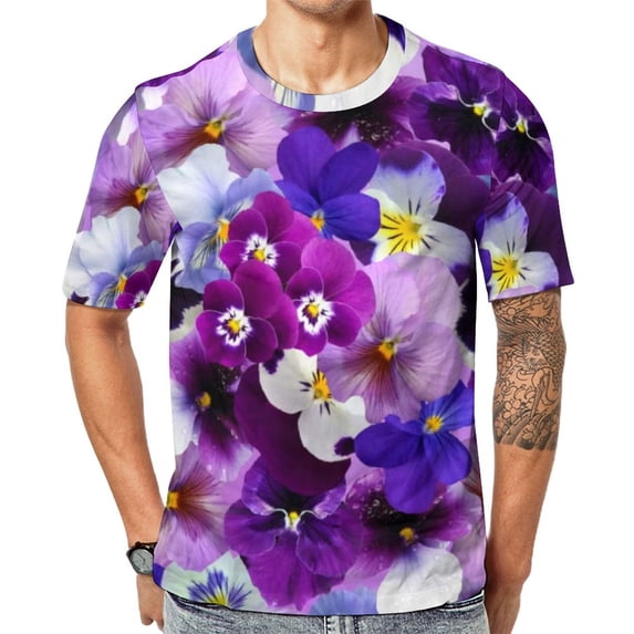 T Shirt For Men Flower Power Vintage 60s 70s Hippie Print Vintage Short Sleeve Casual Tshirt Hot Ori