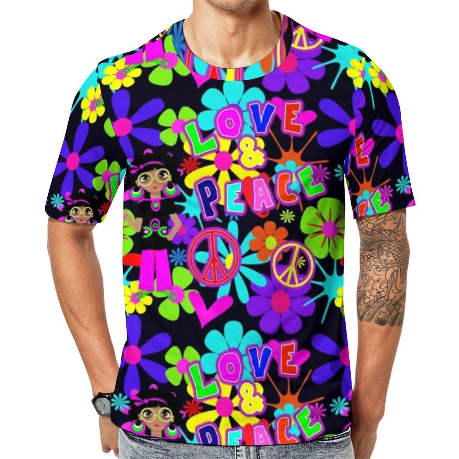 T-Shirt-For-Men-Flower-Power-