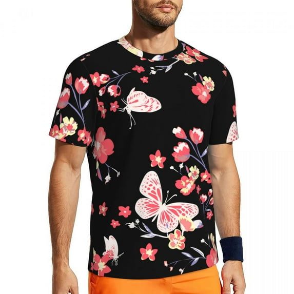 T Shirt For Men Fly Away Butterfly Butterflies Freedom Harajuku Gym T-Shirts Short-Sleeve Breathable