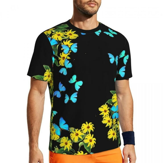 T Shirt For Men Fly Away Butterfly Butterflies Freedom Harajuku Gym T-Shirts Short-Sleeve Breathable