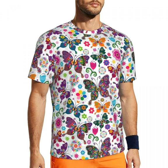 T Shirt For Men Fly Away Butterfly Butterflies Freedom Harajuku Gym T-Shirts Short-Sleeve Breathable