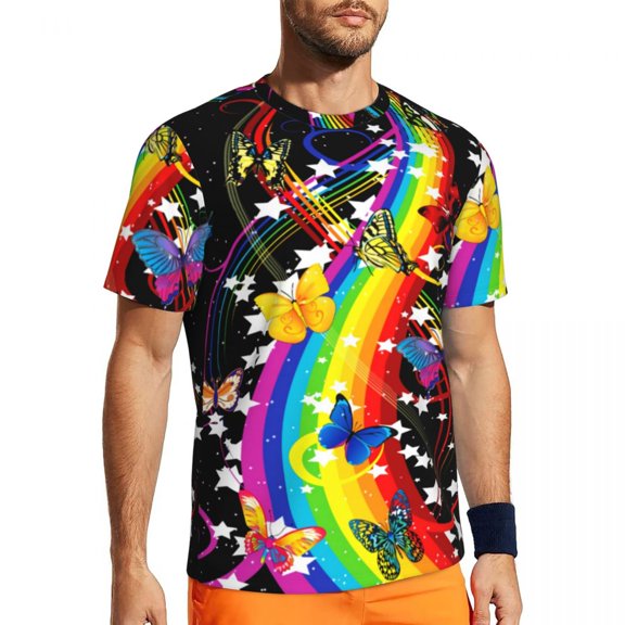 T Shirt For Men Fly Away Butterfly Butterflies Freedom Harajuku Gym T-Shirts Short-Sleeve Breathable