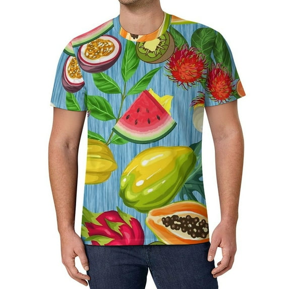 T Shirt For Men Fruit Print T-Shirt Man Orange And Lemon Fun T-Shirts Original Fashion Tee Shirt Sho