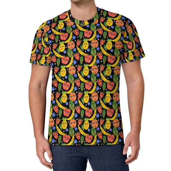 T Shirt For Men Fruit Print T-Shirt Man Orange And Lemon Fun T-Shirts Original Fashion Tee Shirt Sho
