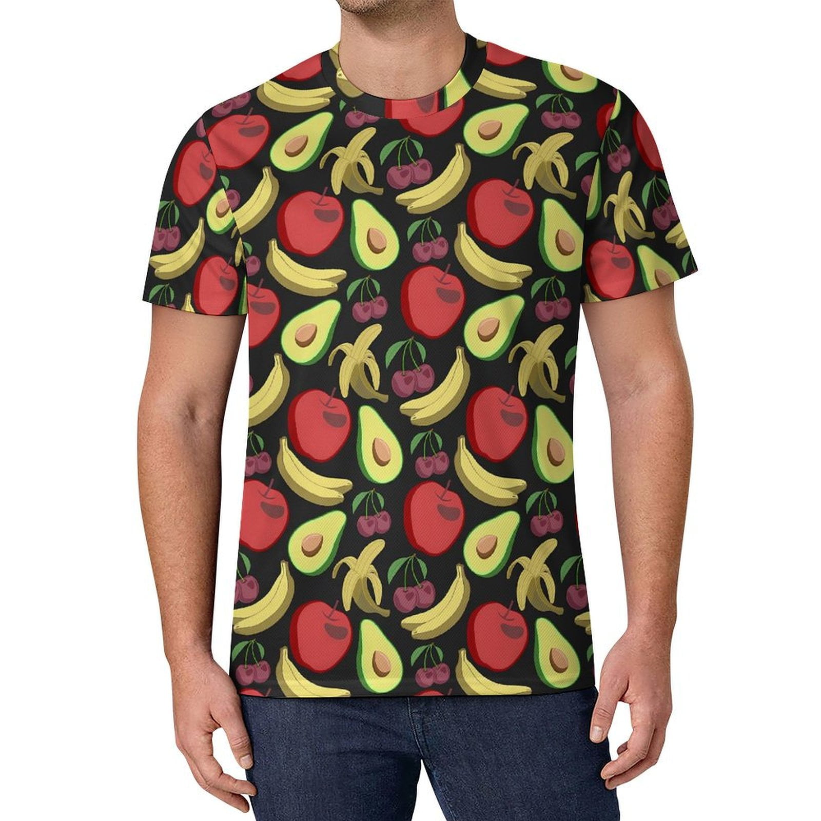 T Shirt For Men Fruit Print T-Shirt Man Orange And Lemon Fun T
