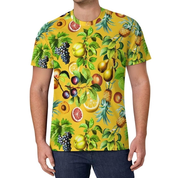 T Shirt For Men Fruit Print T-Shirt Man Orange And Lemon Fun T-Shirts Original Fashion Tee Shirt Sho
