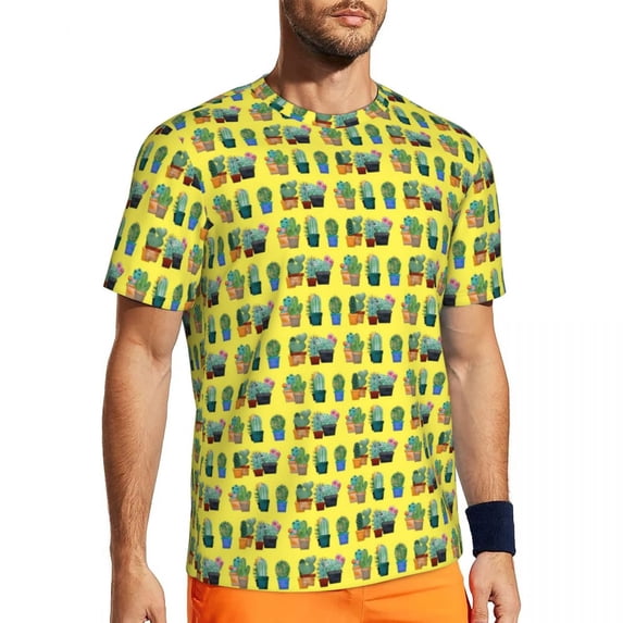 T Shirt For Men Funny Cactus Gym Beach Flower Bloom Print Vintage Fashion Tee Shirt For Mens Design