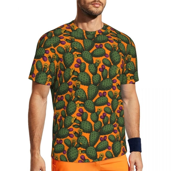 T Shirt For Men Funny Cactus Gym Beach Flower Bloom Print Vintage Fashion Tee Shirt For Mens Design