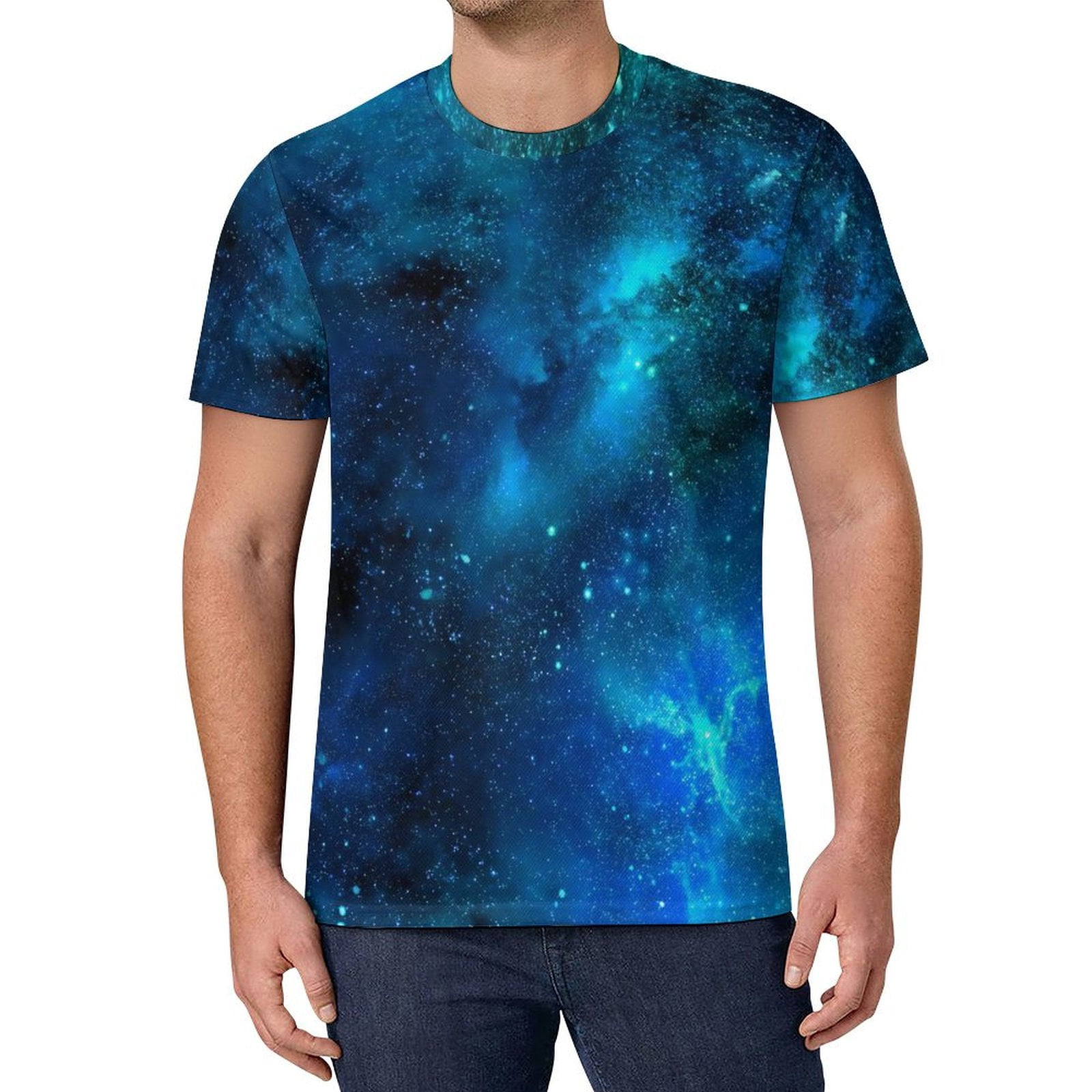 T Shirt For Men Galaxy And Nebula T-Shirt Outer Space Hippie Short