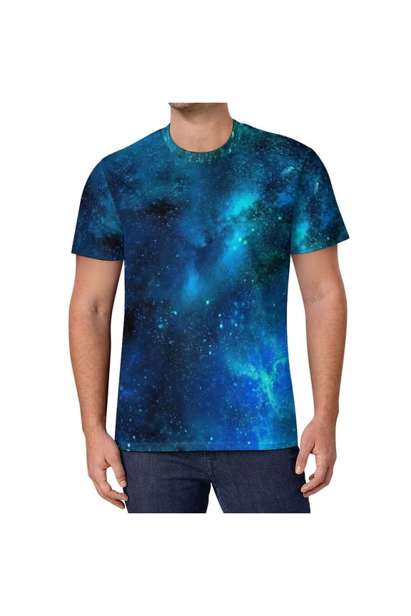 T Shirt For Men Galaxy And Nebula T-Shirt Outer Space Hippie Short Sleeve Pattern Tops Cheap Summer