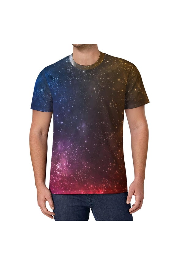T Shirt For Men Galaxy And Nebula T-Shirt Outer Space Hippie Short Sleeve Pattern Tops Cheap Summer
