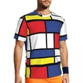 thumbnail image 1 of T Shirt For Men Geometic Colorblock Sportswear Mid Century Hip Hop T-Shirts Mens Vintage Tshirt Summ, 1 of 7