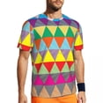 thumbnail image 1 of T Shirt For Men Geometic Colorblock Sportswear Mid Century Hip Hop T-Shirts Mens Vintage Tshirt Summ, 1 of 7