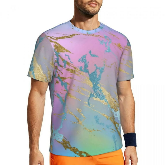 T Shirt For Men Glod Metallic Gym Beach Girly Millennial Ombre Watercolor Casual Fashion Tshirt For