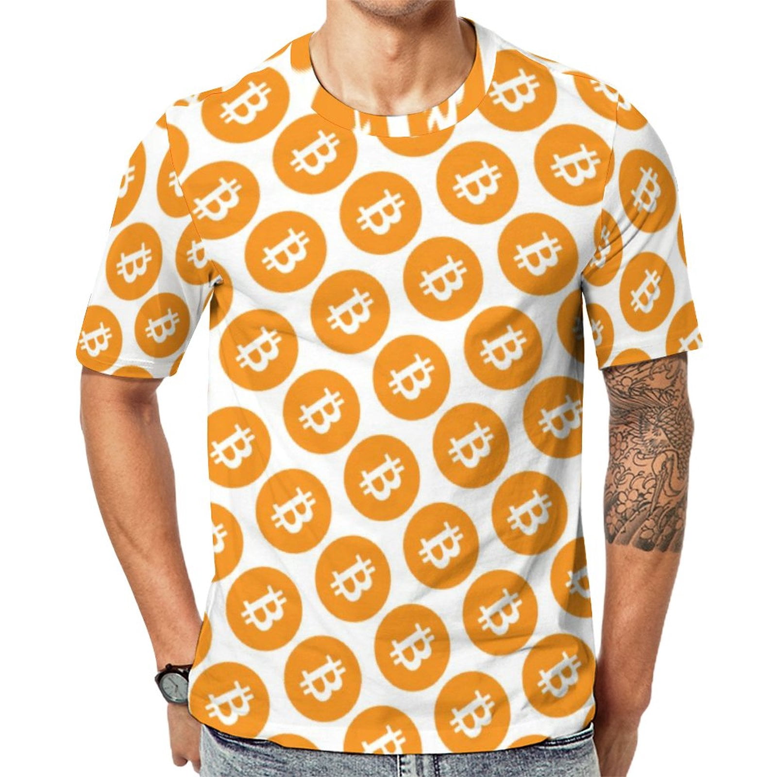 T Shirt For Men Gold Crown Bitcoin T-Shirt Cryptocurrency Coin Vintage  T-Shirts Men Basic Tshirt Sum - Walmart.com