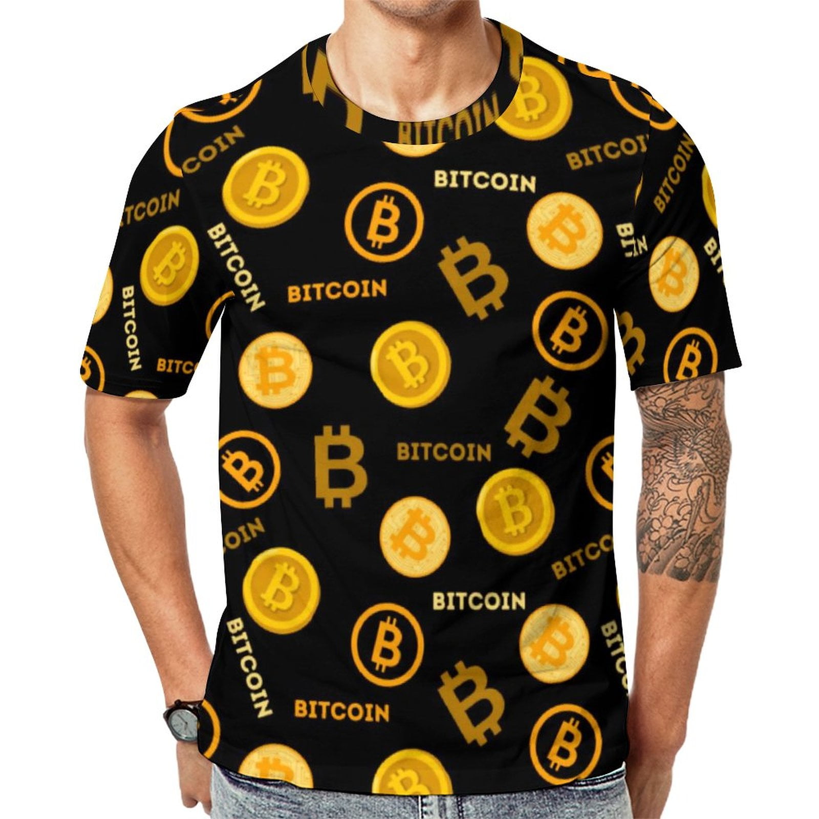 T Shirt For Men Gold Crown Bitcoin T-Shirt Cryptocurrency Coin Vintage  T-Shirts Men Basic Tshirt Sum - Walmart.com