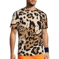 thumbnail image 1 of T Shirt For Men Gold Leopard Print Animal Pattern Trending Gym T-Shirts Short Sleeve Comfortable Tsh, 1 of 7