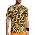 thumbnail image 1 of T Shirt For Men Gold Leopard Print Animal Pattern Trending Gym T-Shirts Short Sleeve Comfortable Tsh, 1 of 6