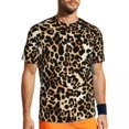 thumbnail image 1 of T Shirt For Men Gold Leopard Print Animal Pattern Trending Gym T-Shirts Short Sleeve Comfortable Tsh, 1 of 7