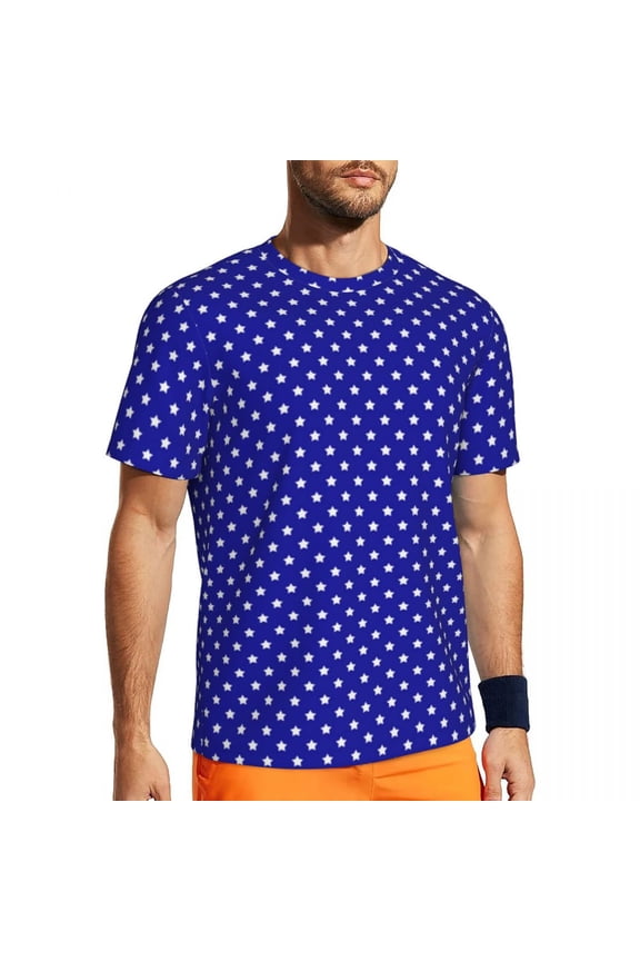 T Shirt For Men Gold Stars Print Cute Star Harajuku Sports Short Sleeve Fast Dry Tops Beach Vintage