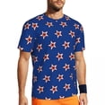 thumbnail image 1 of T Shirt For Men Gold Stars Print Cute Star Harajuku Sports Short Sleeve Fast Dry Tops Beach Vintage, 1 of 7