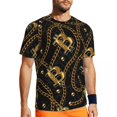 thumbnail image 1 of T Shirt For Men Golden Chain Gym Summer Links Print Streetwear Hippie Tee Shirt For Male Design Top, 1 of 7
