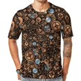 thumbnail image 1 of T Shirt For Men Golden Steampunk Wooden With Mechanical Seahorse Basic Summer Retro Tees Short Sleev, 1 of 7