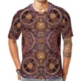 thumbnail image 1 of T Shirt For Men Golden Steampunk Wooden With Mechanical Seahorse Basic Summer Retro Tees Short Sleev, 1 of 7
