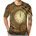 thumbnail image 1 of T Shirt For Men Golden Steampunk Wooden With Mechanical Seahorse Basic Summer Retro Tees Short Sleev, 1 of 7
