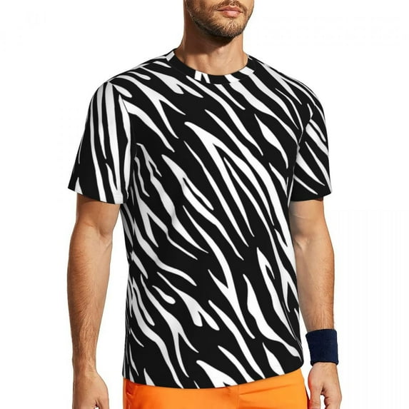 T Shirt For Men Green Tiger Print Running Beach Funny Animal Retro T-Shirts Novelty Tshirt For Men C