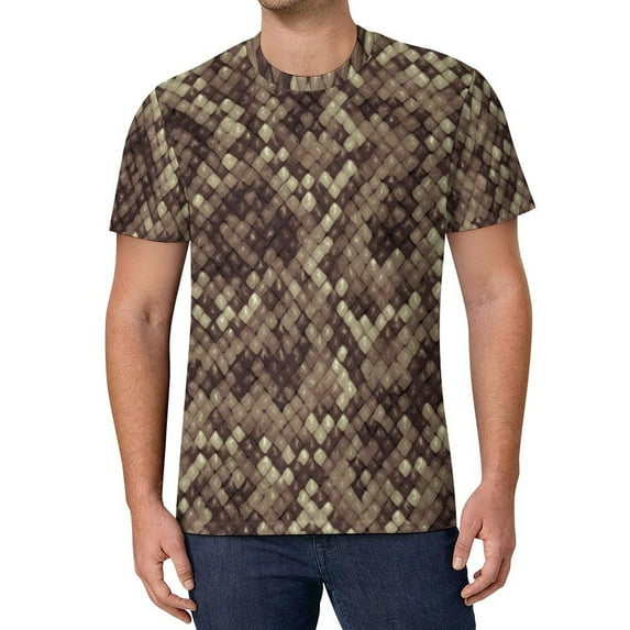 T Shirt For Men Grey Snakeskin T-Shirt Animal Print Male Hippie Summer Custom Tees Short Sleeves Awe