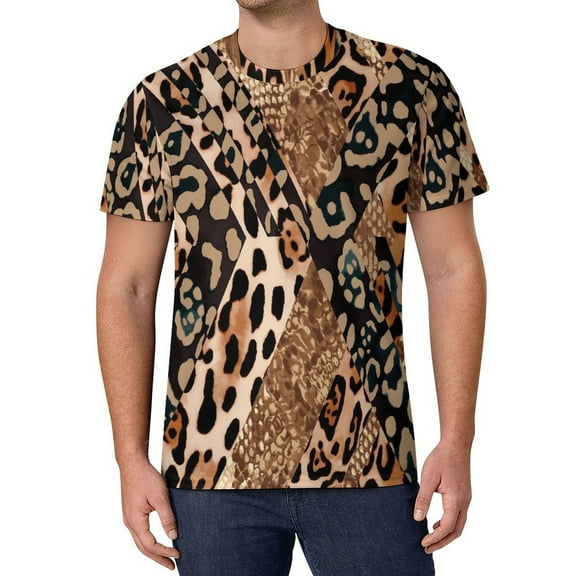 T Shirt For Men Grey Snakeskin T-Shirt Animal Print Male Hippie Summer Custom Tees Short Sleeves Awe