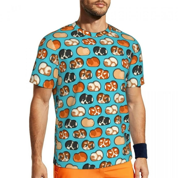 T Shirt For Men Guinea Pig Gym T-Shirt Funny Animal Print Novelty T-Shirts Male Funny Tshirt Summer