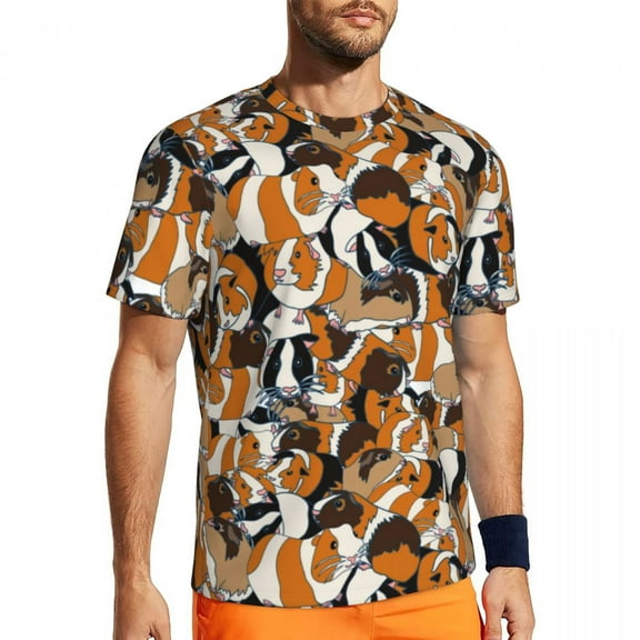 T Shirt For Men Guinea Pig Gym T-Shirt Funny Animal Print Novelty T-Shirts Male Funny Tshirt Summer
