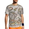 thumbnail image 1 of T Shirt For Men Gym For Man Earth Map Fashion Vintage 1652 World Map Summer Tees O Neck Funny Graphi, 1 of 7