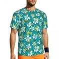 thumbnail image 1 of T Shirt For Men Gym For Mens Tropical Floral Print T-Shirts Fashion Color Hibiscus Beach Tees O Neck, 1 of 7