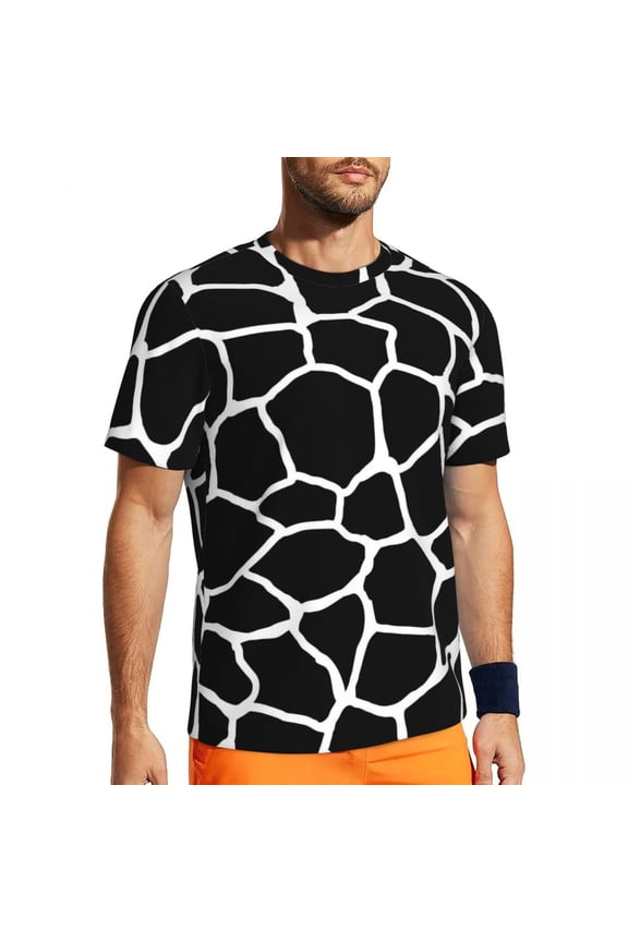 T Shirt For Men Gym Giraffe Animal Print T-Shirts Trending Animal Spots Summer Tees O Neck Classic G