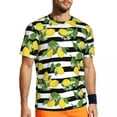 thumbnail image 1 of T Shirt For Men Gym Lemon Tree Hippie Floral And Leaf Print Summer Tee Shirt O Neck Streetwear Tops, 1 of 7