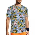 thumbnail image 1 of T Shirt For Men Gym Lemon Tree Hippie Floral And Leaf Print Summer Tee Shirt O Neck Streetwear Tops, 1 of 7