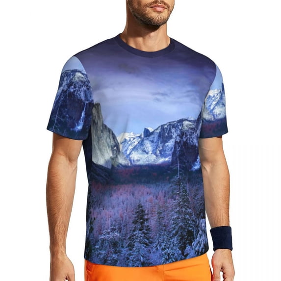 T Shirt For Men Gym Mountain Print T-Shirts Trendy Cool Nicholas Roerich Beach Tee Shirt O Neck Aest