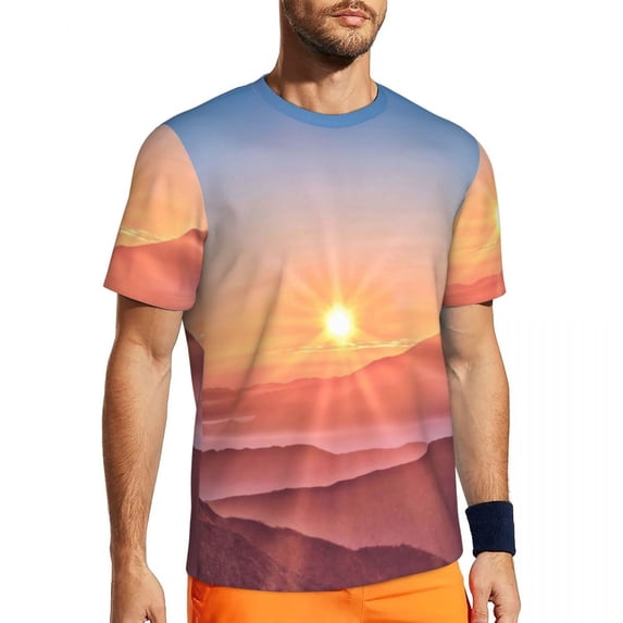 T Shirt For Men Gym Mountain Print T-Shirts Trendy Cool Nicholas Roerich Beach Tee Shirt O Neck Aest