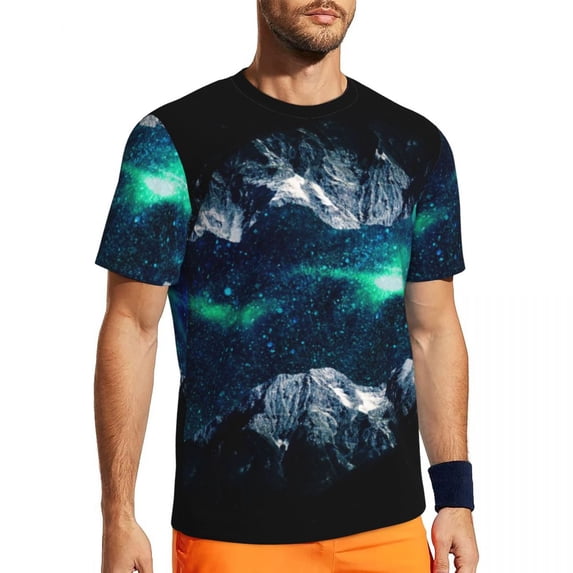 T Shirt For Men Gym Mountain Print T-Shirts Trendy Cool Nicholas Roerich Beach Tee Shirt O Neck Aest