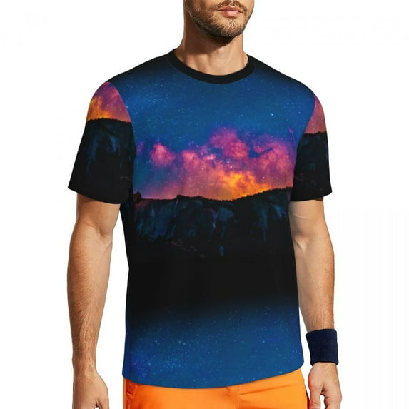 T Shirt For Men Gym Mountain Print T-Shirts Trendy Cool Nicholas Roerich Beach Tee Shirt O Neck Aest