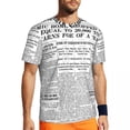 thumbnail image 1 of T Shirt For Men Gym Newspaper Artwork T-Shirts Hippie Vintage Black White Summer Tee Shirt O Neck Aw, 1 of 7