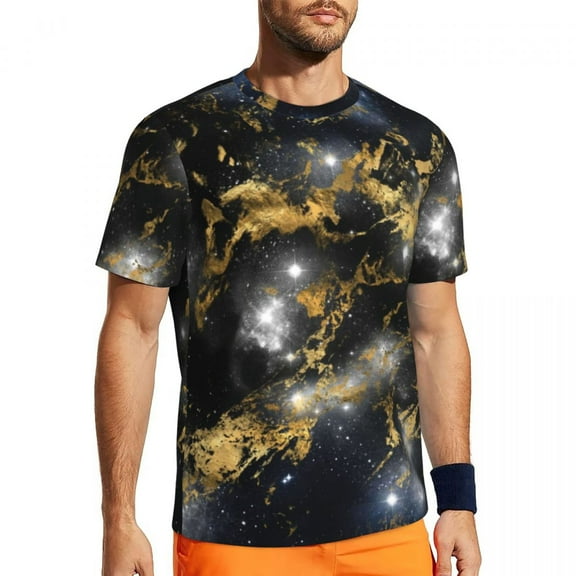 T Shirt For Men Gym T-Shirt For Male Lavender Blue Marble Trendy Cool Fantasy Violet Abstraction Sum