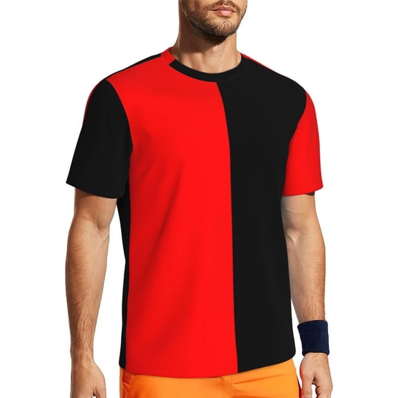 T Shirt For Men Gym T-Shirt For Men Two Tone Hip Hop Green Orange Striped Beach Tees O Neck Streetwe