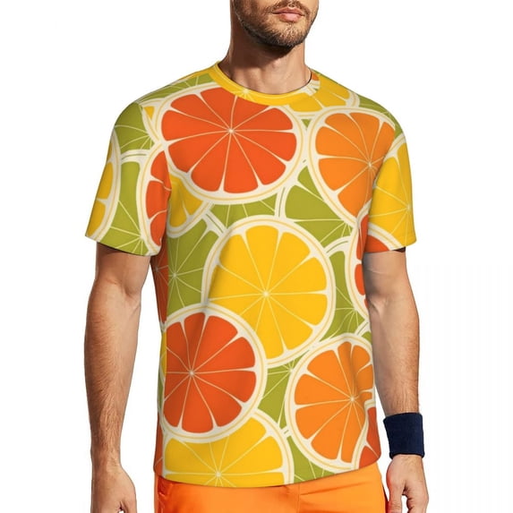 T Shirt For Men Gym T-Shirt For Men Watercolor Fruit Print Fashion Pretty Red Cherry Summer Tee Shir