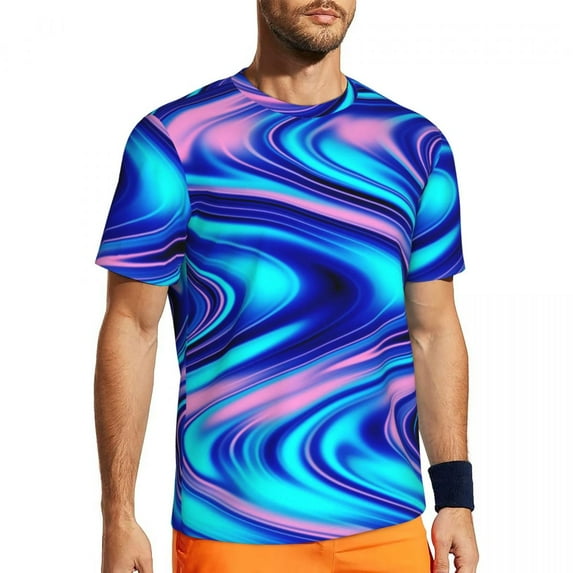 T Shirt For Men Gym T-Shirt For Men Watercolor Sunset T-Shirts Popular Gradient Ombre Summer Tees O
