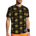 thumbnail image 1 of T Shirt For Men Gym Vintage Symbol Trendy Cool Black And Gold Sun Beach Tees O Neck Streetwear Tops, 1 of 7